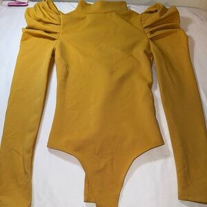 Stylish Mustard Long Sleeve Bodysuit